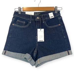 Judy Blue Shorts Denim Jorts High Waist Roll Cuff Shorts Dark Wash Small NWT